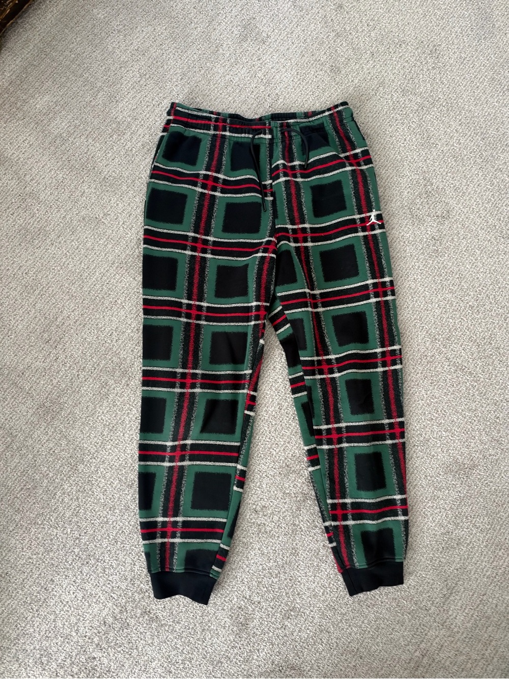 Jordan Limited Edition Green, Red, and Black Plaid Jogger Pants